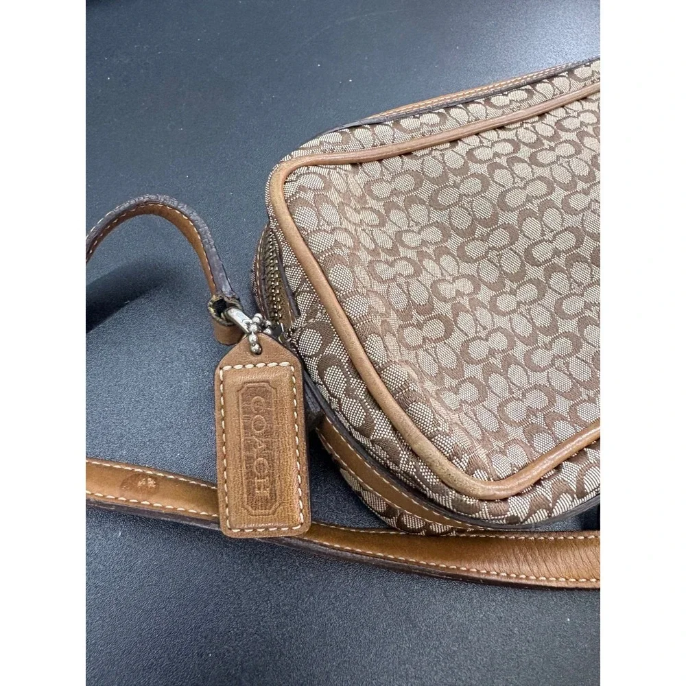 Y2K Coach Signature Crossbody Mini Shoulder Purse Leather strap